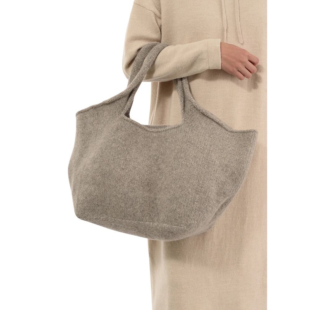 Lauren Manoogian Market Bag Rock Melange 100% Merino Wool Knit Tote Purse NWT